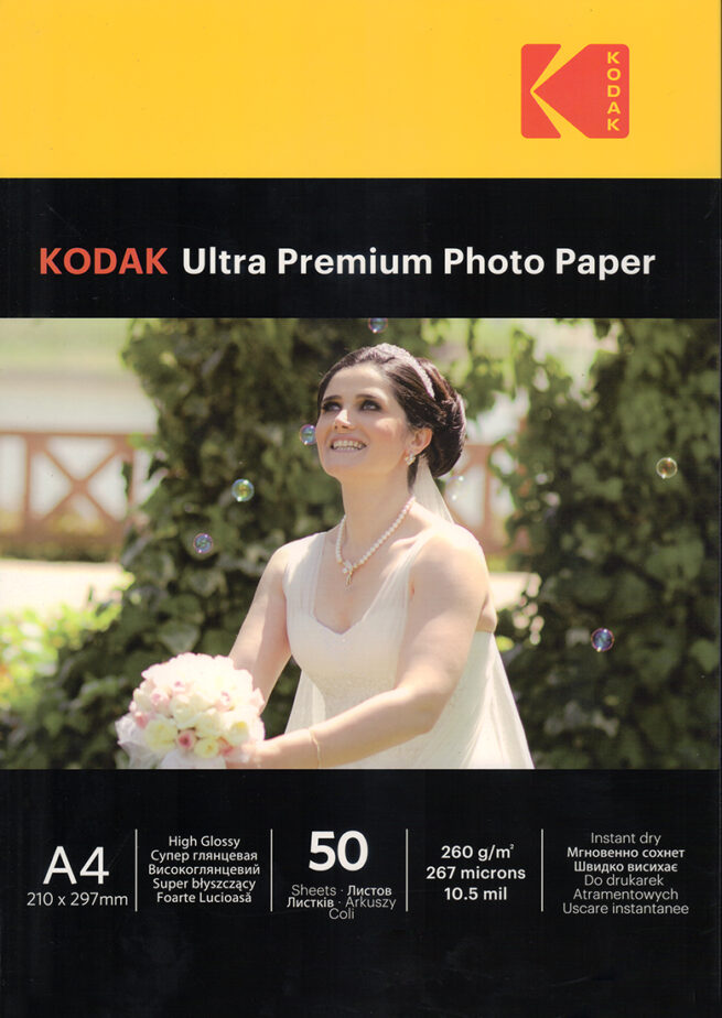 Papel Kodak ultra Premium gloss 260gr. A4 50hojas Foto Perú Digital