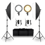 Luz estudio socket 4 focos bicolor