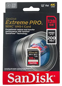 Memoria sd Sandisk Extreme PRO SDXC UHS-I Card 128 GB – Foto Perú