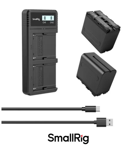 Bateria Kit SmallRig 2 Baterías NP-F970 + Cargador para Godox