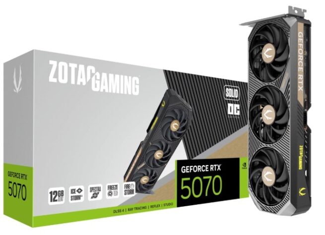ZOTAC GAMING GeForce RTX 5070 SOLID OC 12GB GDDR7
