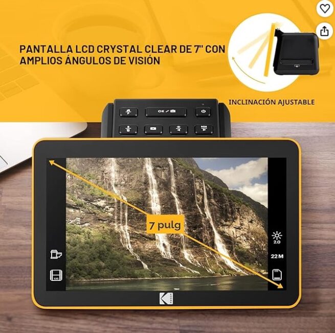 Escáner Digital de Películas y Diapositivas KODAK Slide N Scan Max – Pantalla 7" LCD, 22MP - Imagen 2
