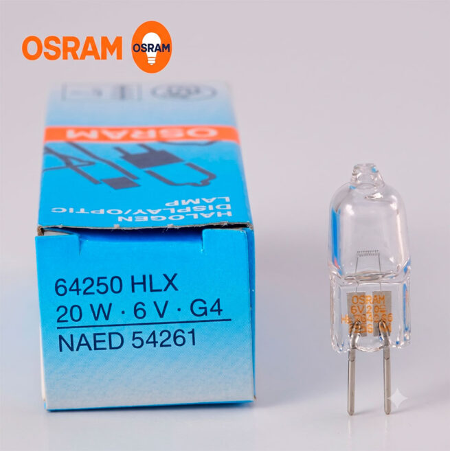 Lámpara bipin 64250 HLX de 20W 6V  OSRAM
