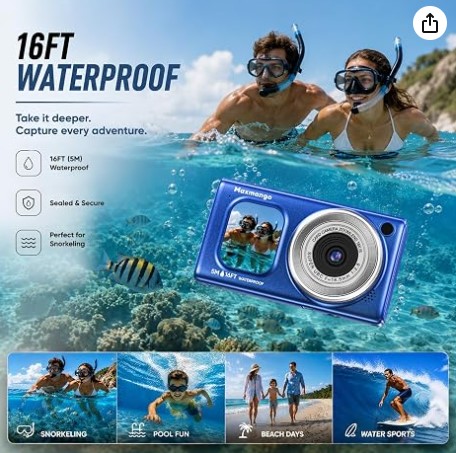 Cámara Acuática Digital 4K 48MP Maxmango D71 Sumergible Doble Pantalla Zoom 18X - Imagen 2